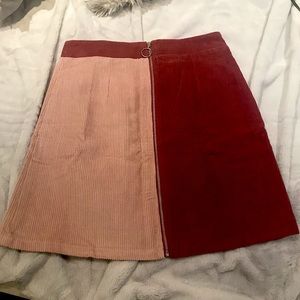 NWT Skies Are Blue Faux Suede Color Block Skirt